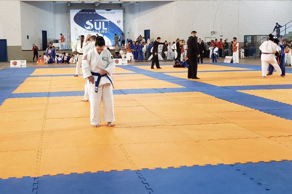 Atleta de jud&ocirc; na &aacute;rea de competi&ccedil;&atilde;o